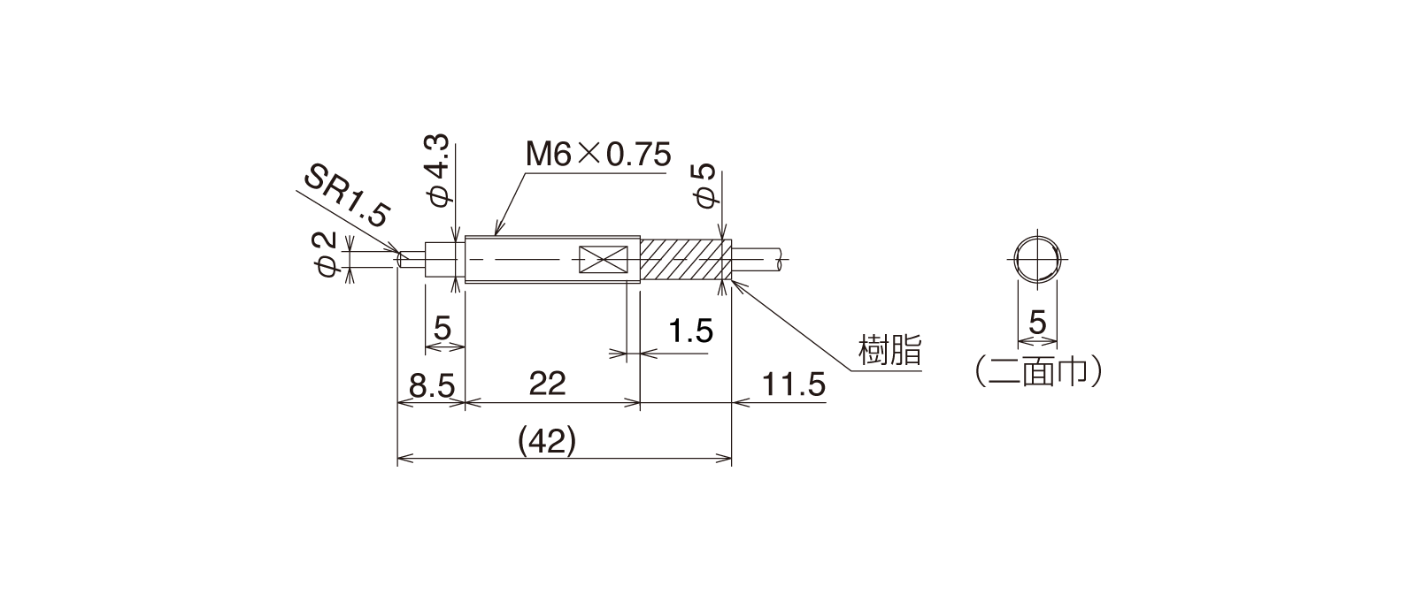 CS067A-Lの外径寸法図1