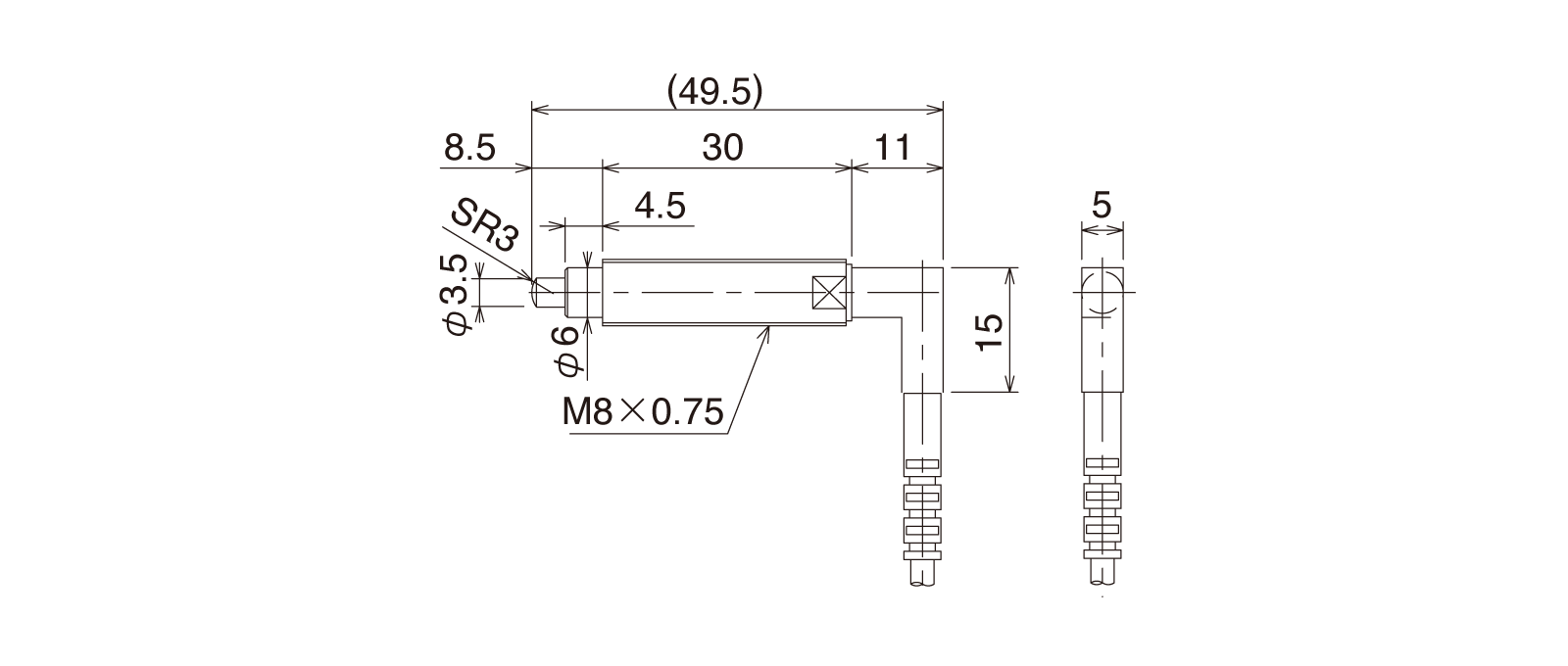 CS087A-LRの外径寸法図1