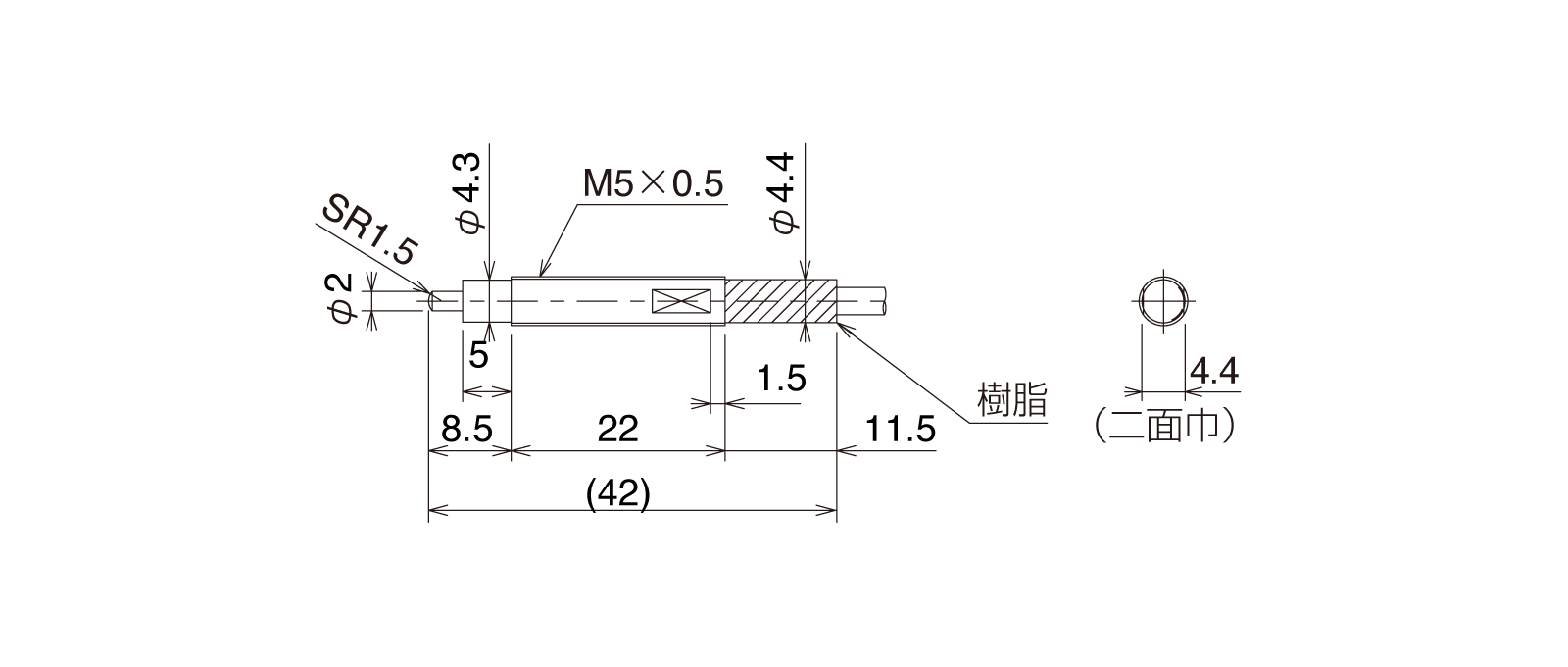 CSJ055Aの外径寸法図1