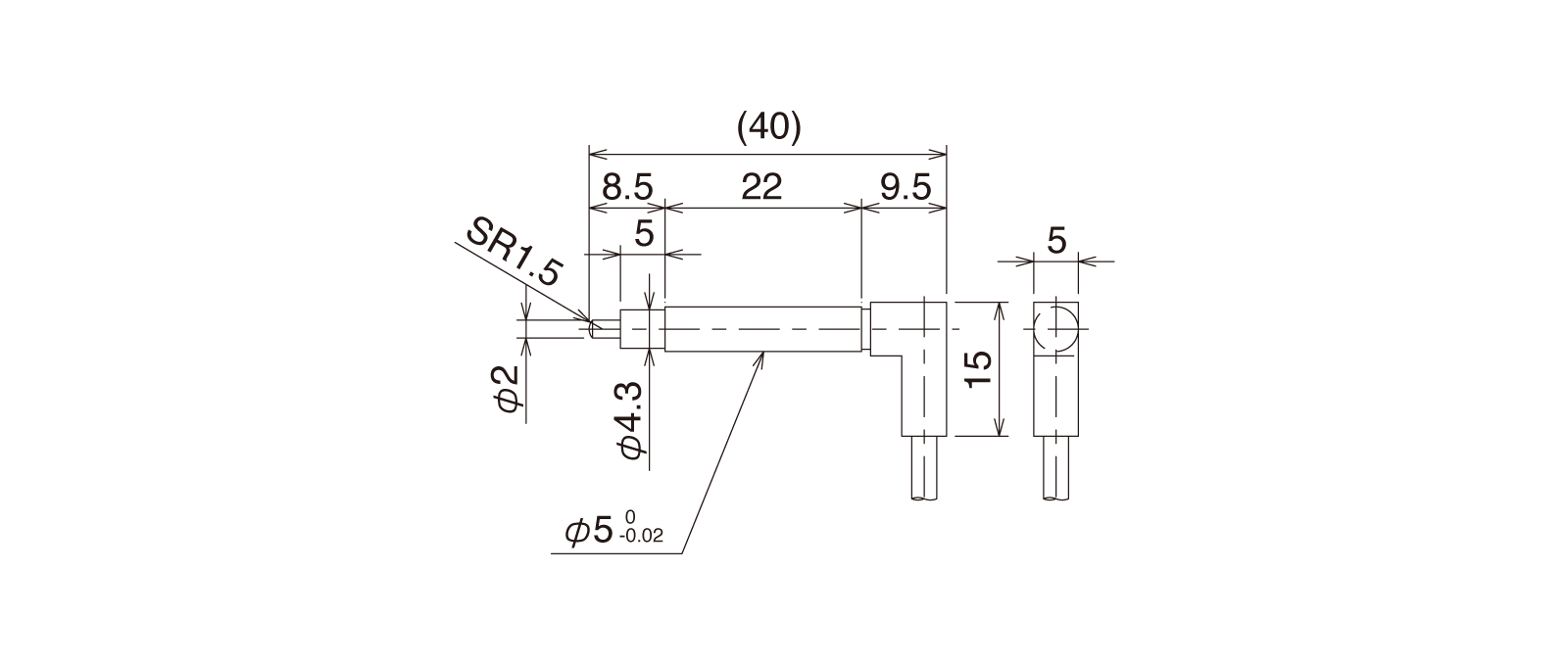 CSJS50A-LRの外径寸法図1