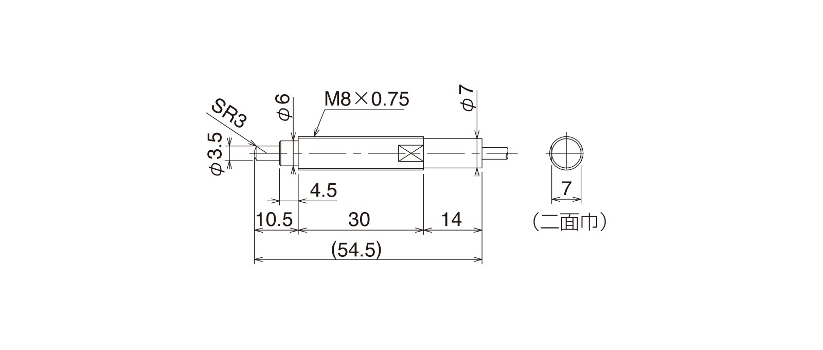 CSK087A-Lの外径寸法図1