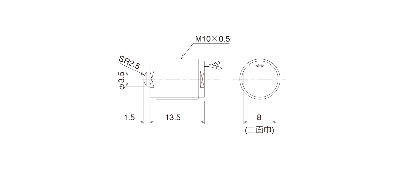 CSM105WAの外径寸法図1