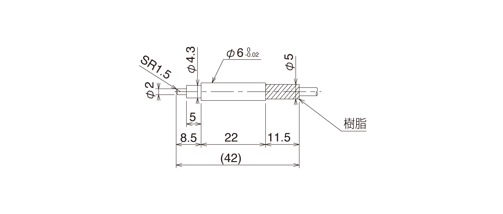 CSS60A-Lの外径寸法図1