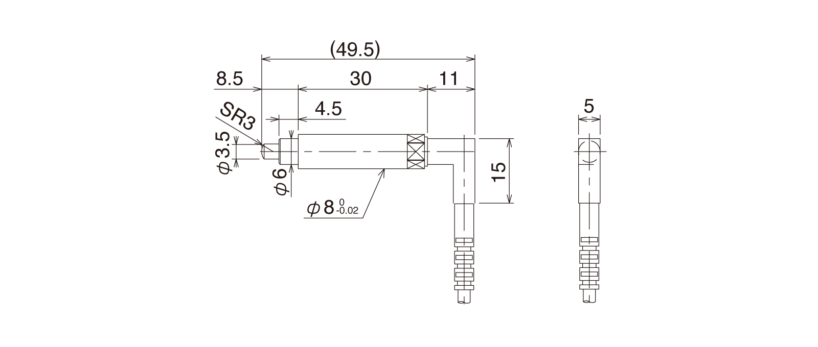 CSS80A-LRの外径寸法図1