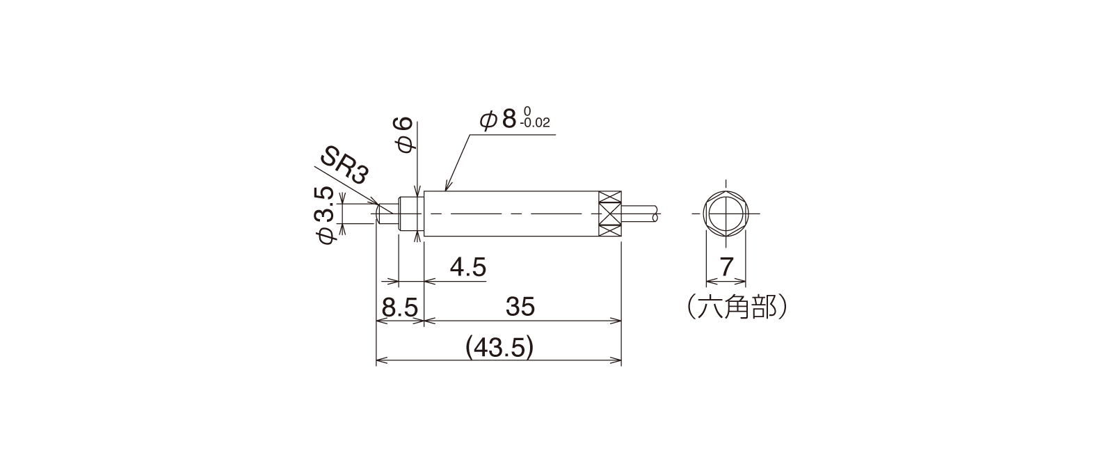 CSS80A-Lの外径寸法図1