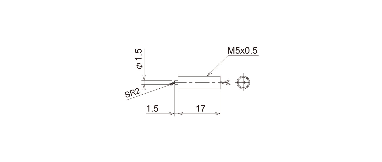 PT5M1WBの外径寸法図1