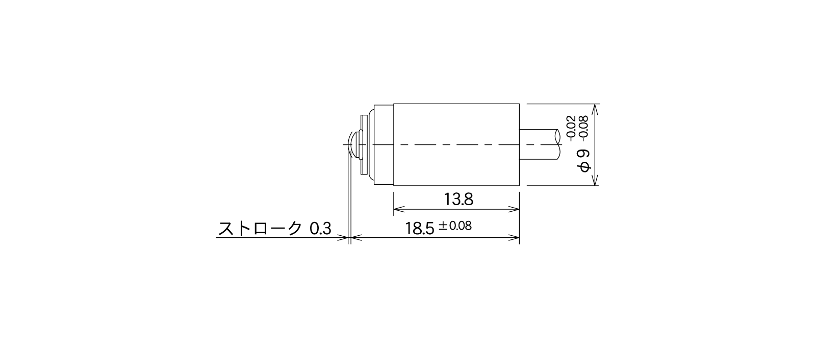 STM62A-Lの外径寸法図1