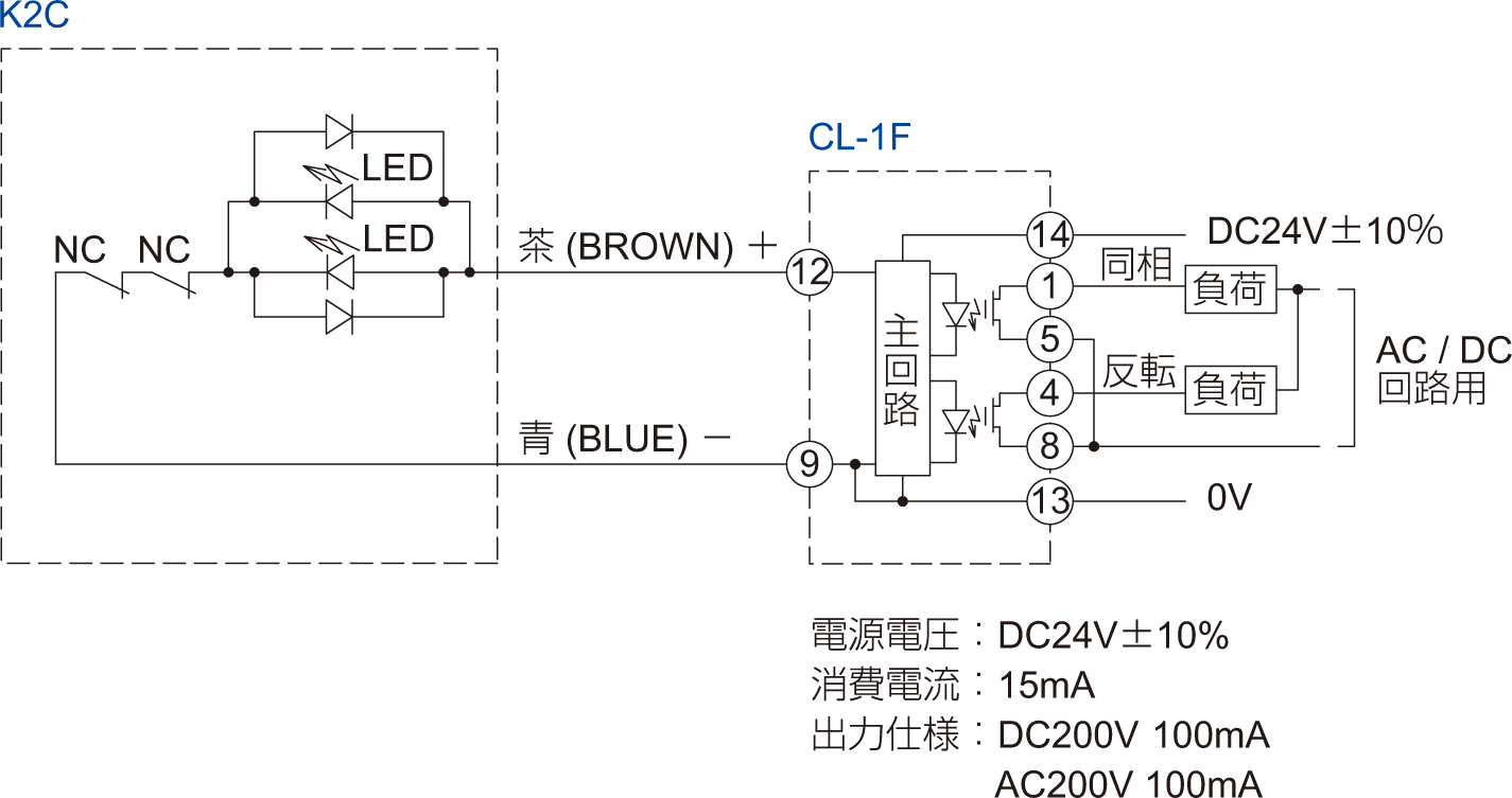 CNC旋盤・専用機用 有線式タッチプローブ[K2Cシリーズ]の回路図