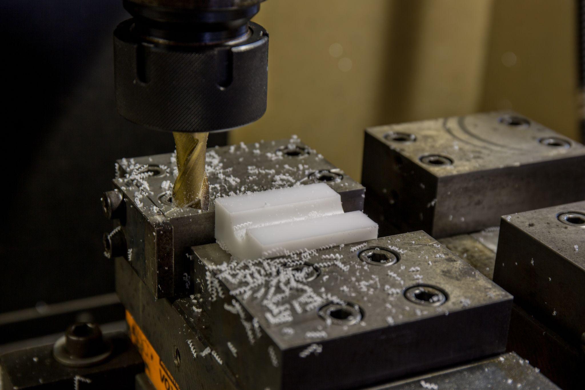 加工機に取り付けられたワーク